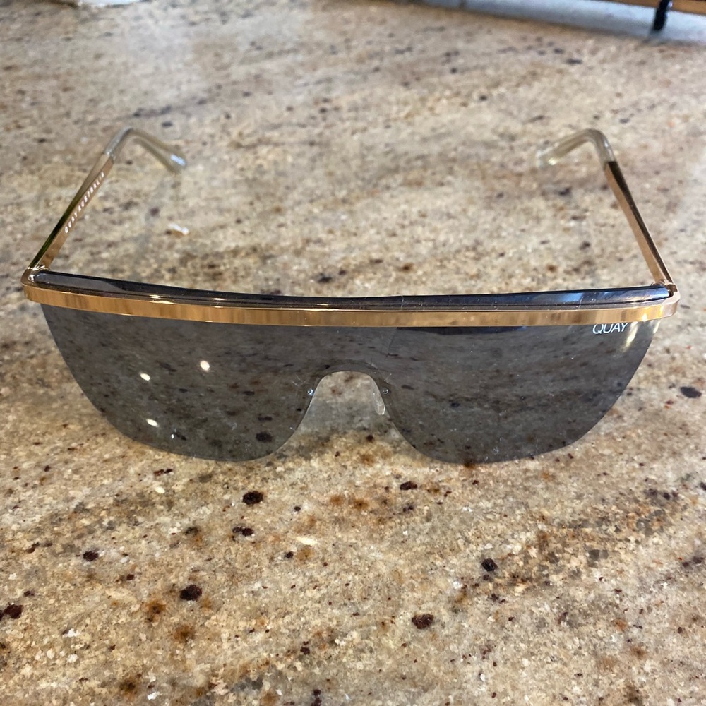 Quay Australia get right silver shield gold frame sunglasses x J Lo